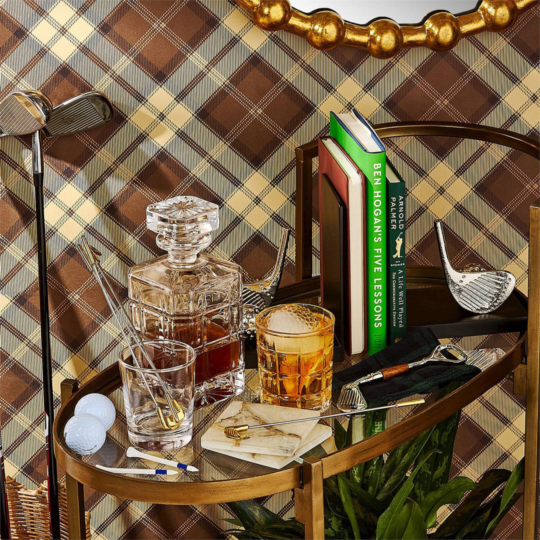 Golf Club Bottle Opener with Plaid Pouch