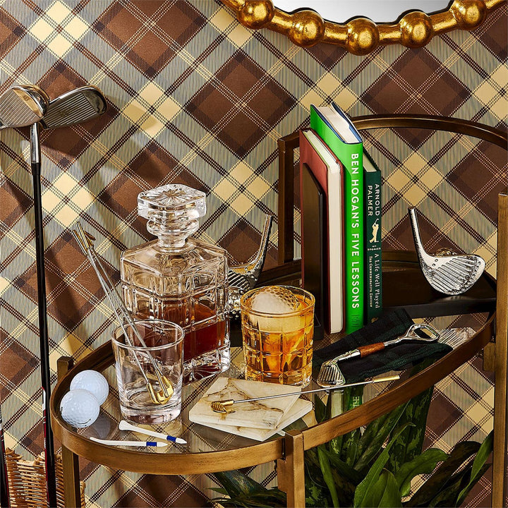 Golf Club Bottle Opener with Plaid Pouch