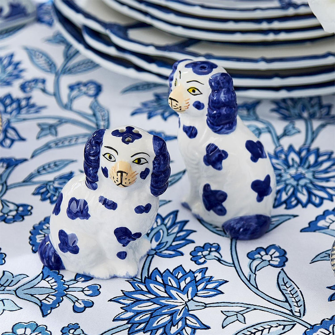 Blue & White Staffordshire Dog Salt & Pepper Shakers