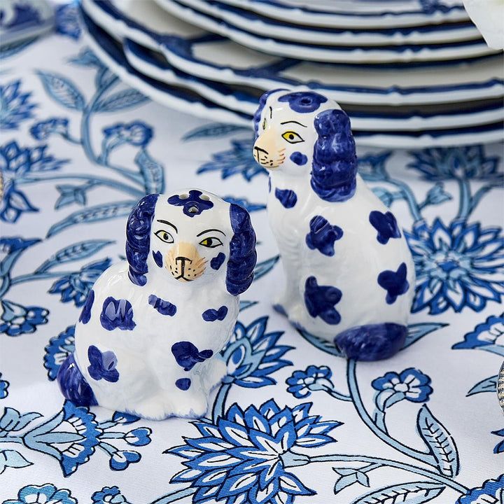 Blue & White Staffordshire Dog Salt & Pepper Shakers