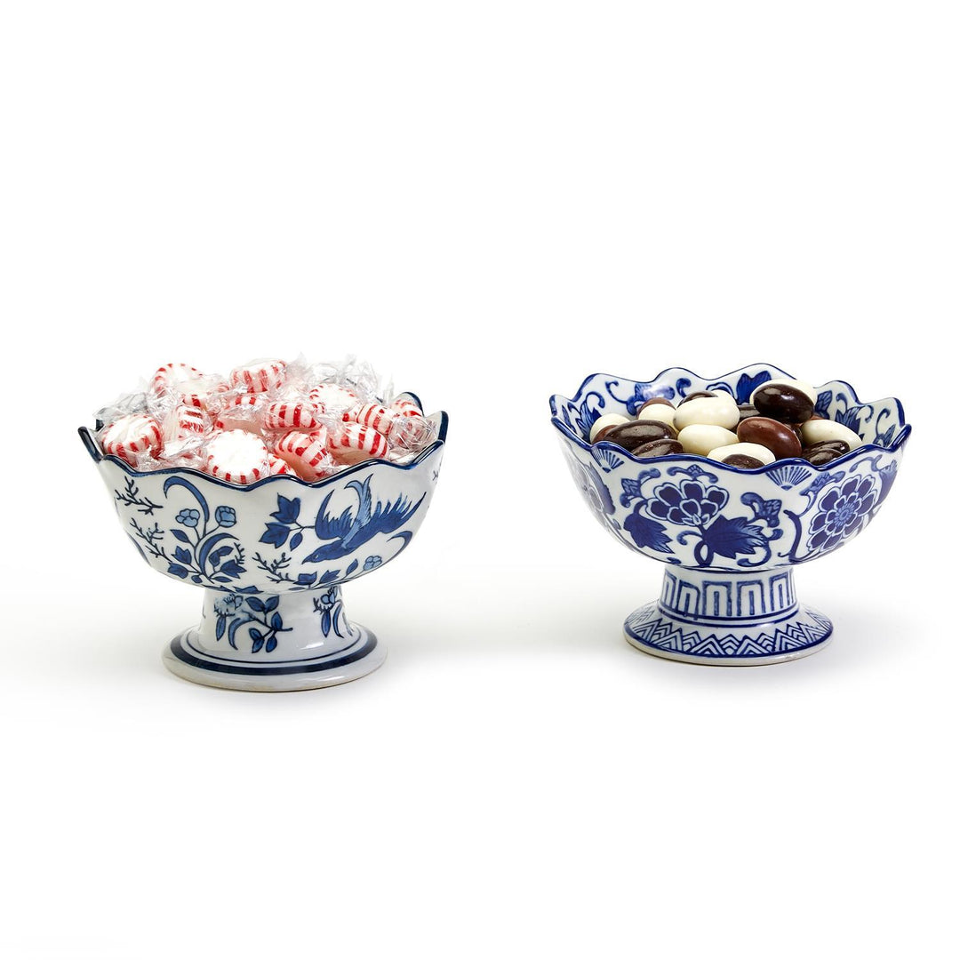 Blue & White Lotus Scalloped Bowl