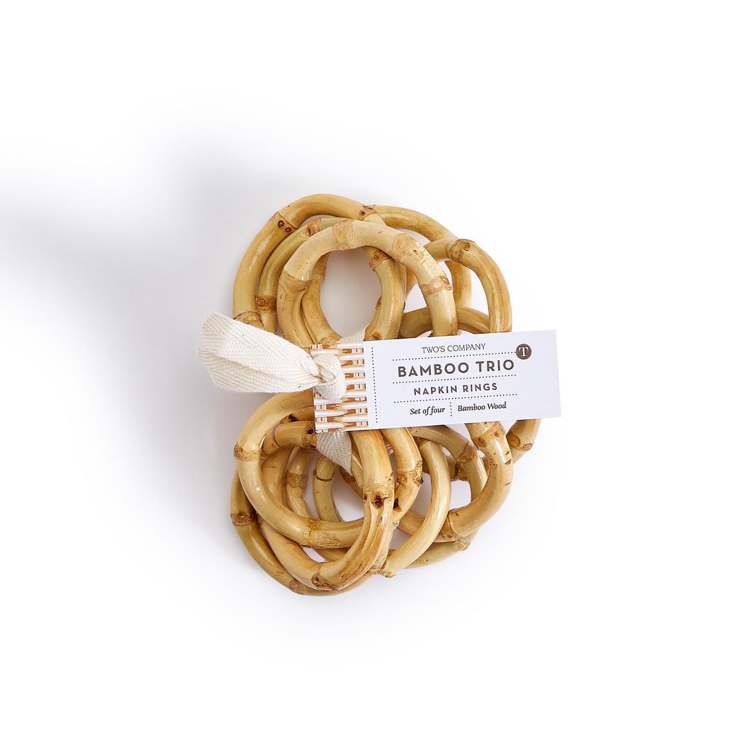 Bamboo Napkin Rings, Set of 4