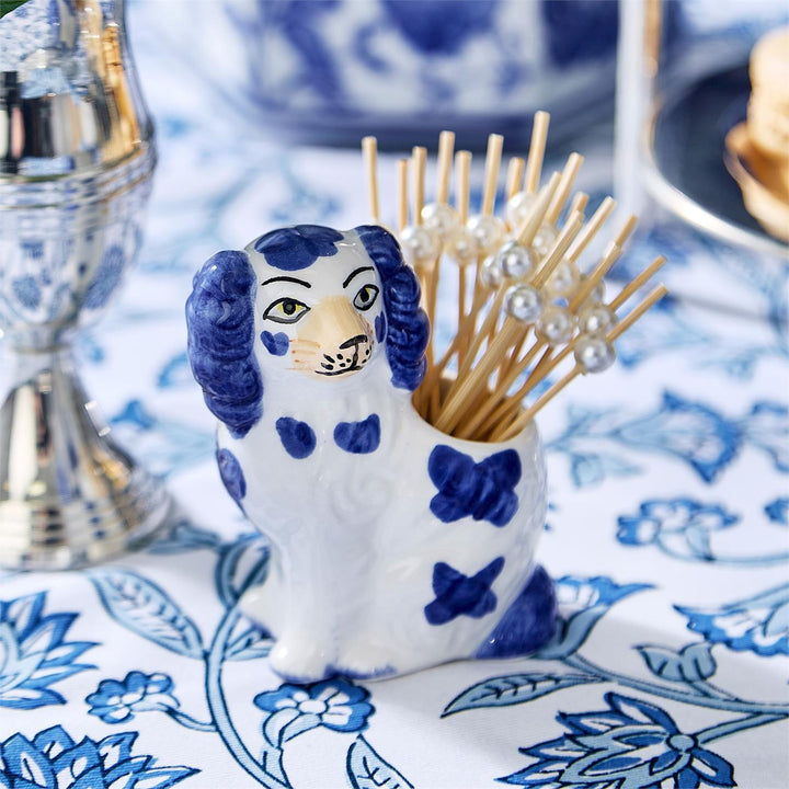Blue & White Staffordshire Dog Cocktail Pick Holder