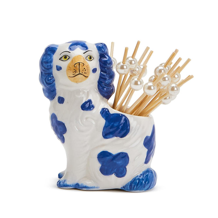 Blue & White Staffordshire Dog Cocktail Pick Holder