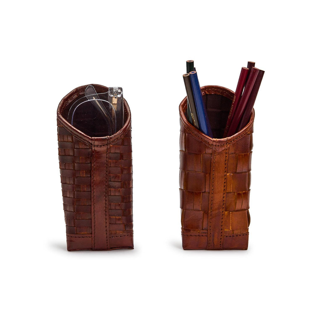 Woven Leather Eyeglass Holder