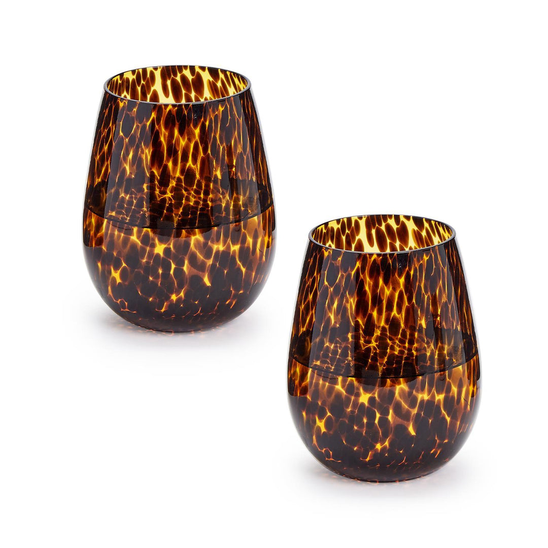 Tortoise Stemless Wine Glasses – Set of 2