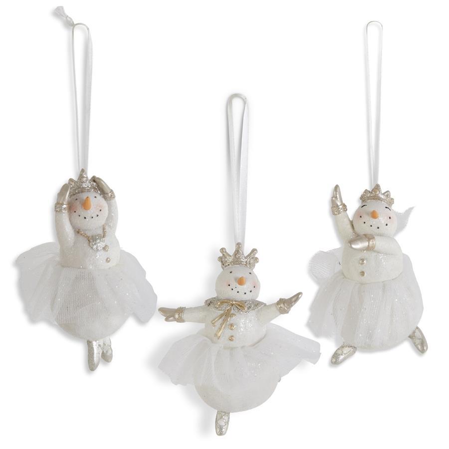 Glitter Snow Ballerina Ornaments
