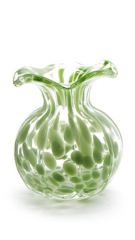 Ruffled Edge Spotted Glass Vase
