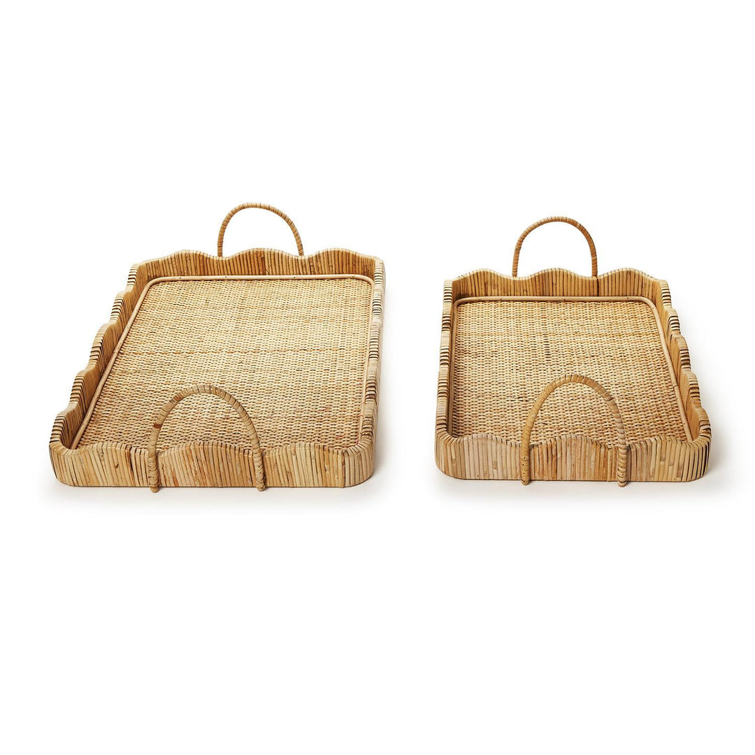 Rattan Tray with Scalloped Edge