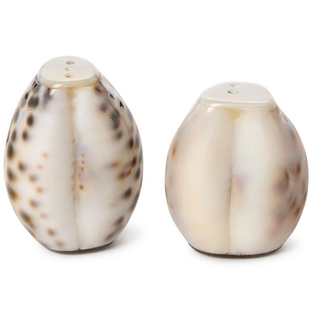 Tiger Cowrie Shell Salt + Pepper