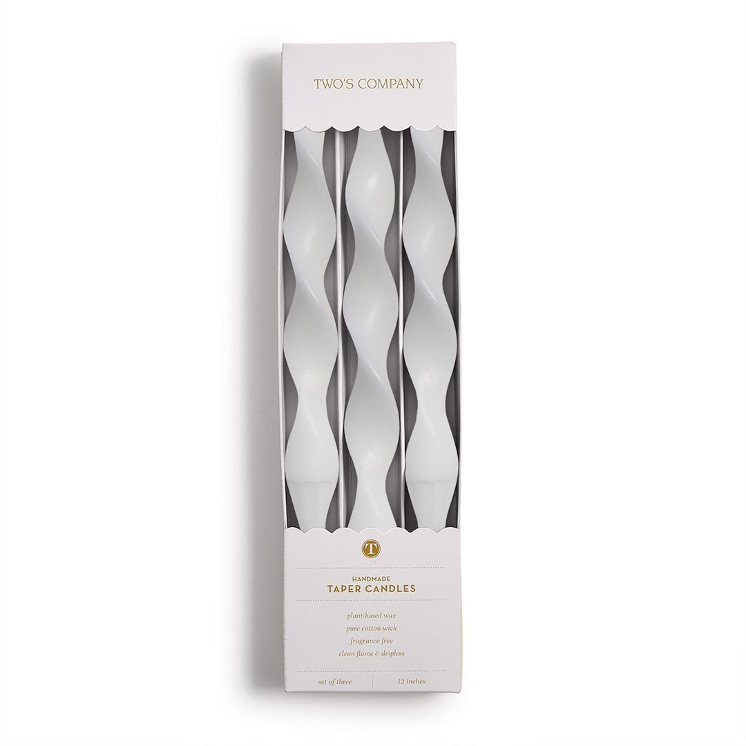 Handmade Twisted Taper Candles – Set of 3