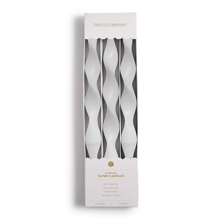 Handmade Twisted Taper Candles – Set of 3