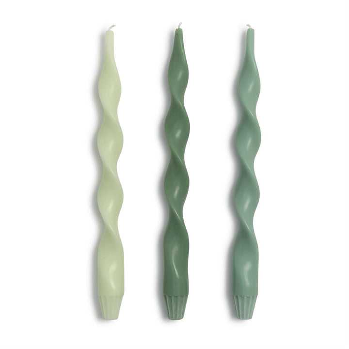 Handmade Twisted Taper Candles – Set of 3