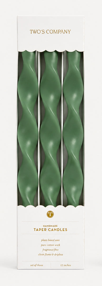 Handmade Twisted Taper Candles – Set of 3