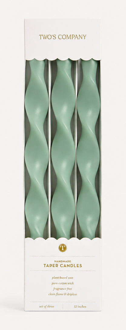 Handmade Twisted Taper Candles – Set of 3