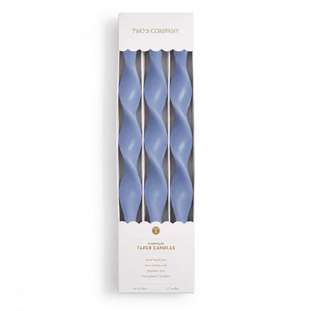Handmade Twisted Taper Candles – Set of 3