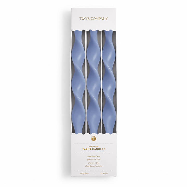 Handmade Twisted Taper Candles – Set of 3