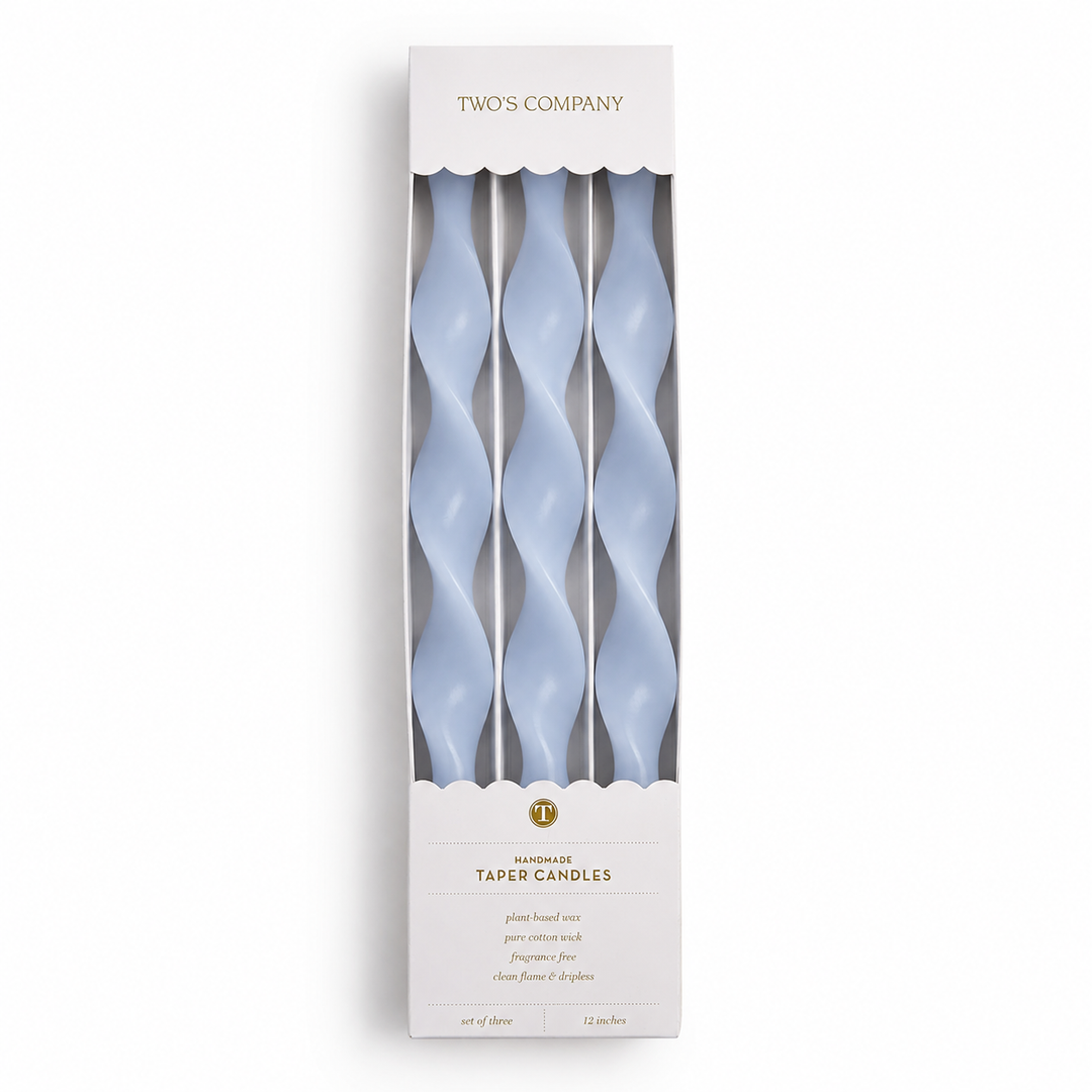 Handmade Twisted Taper Candles – Set of 3
