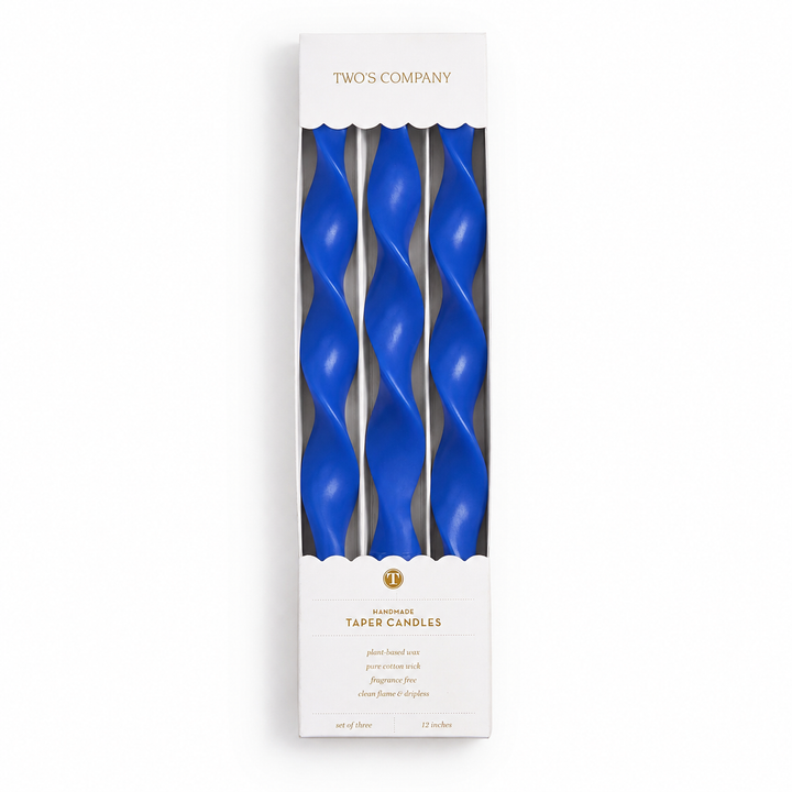 Handmade Twisted Taper Candles – Set of 3