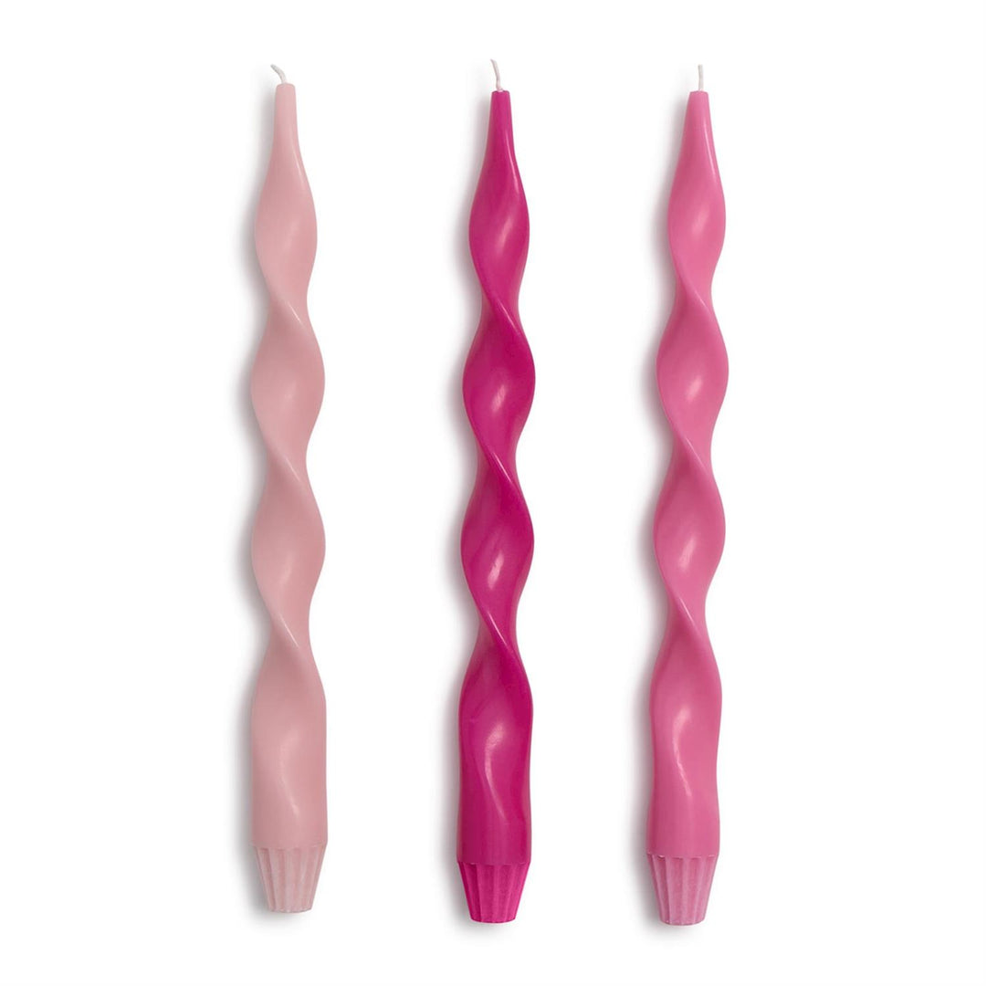 Handmade Twisted Taper Candles – Set of 3