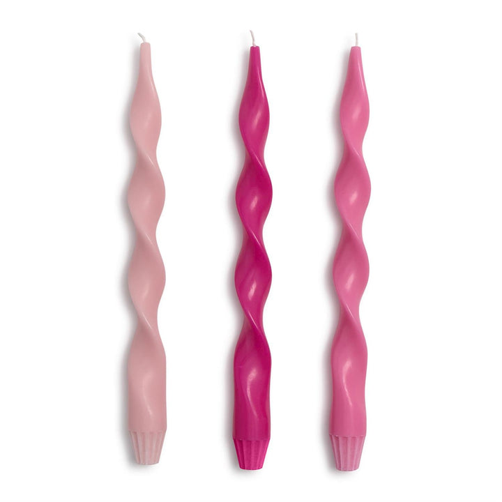 Handmade Twisted Taper Candles – Set of 3