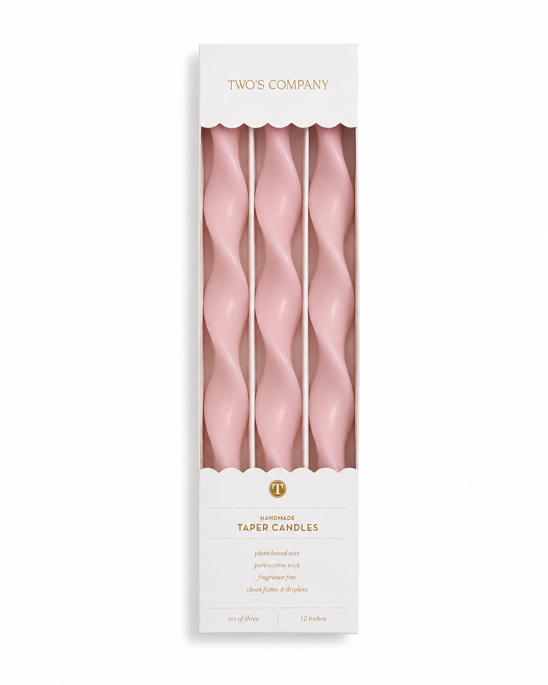 Handmade Twisted Taper Candles – Set of 3