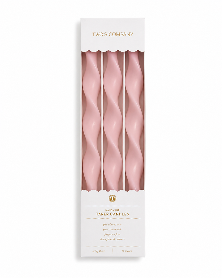 Handmade Twisted Taper Candles – Set of 3