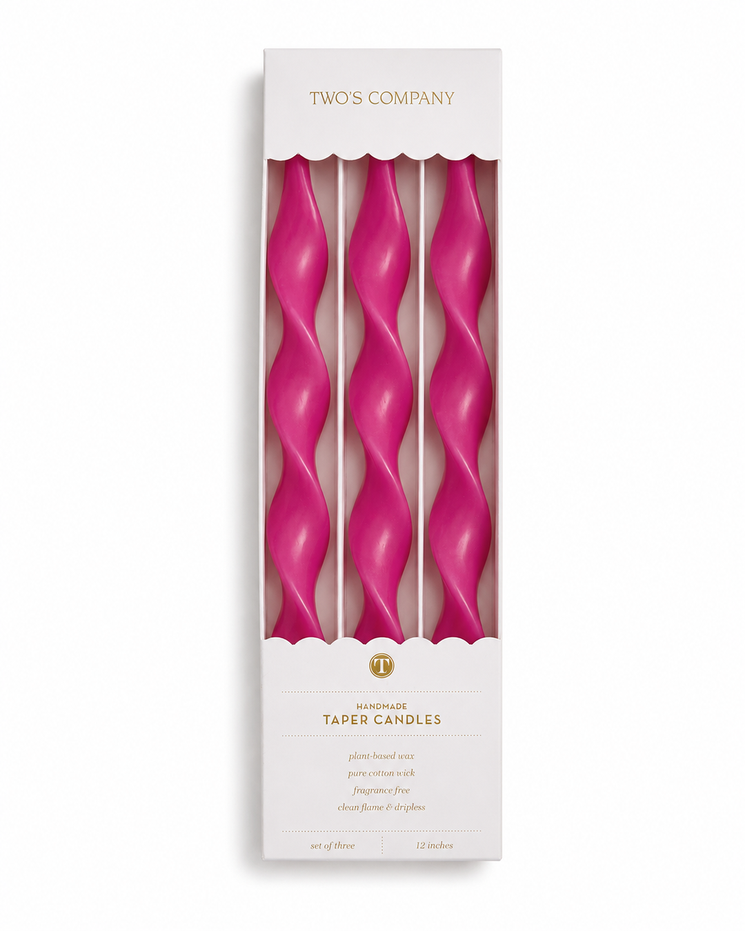Handmade Twisted Taper Candles – Set of 3