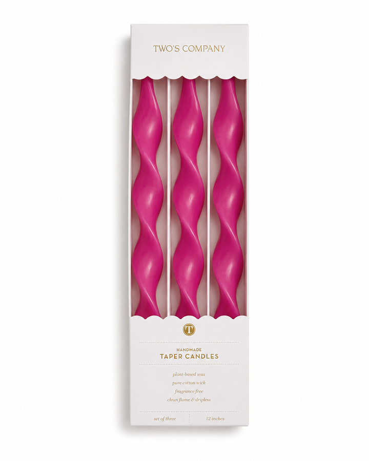 Handmade Twisted Taper Candles – Set of 3