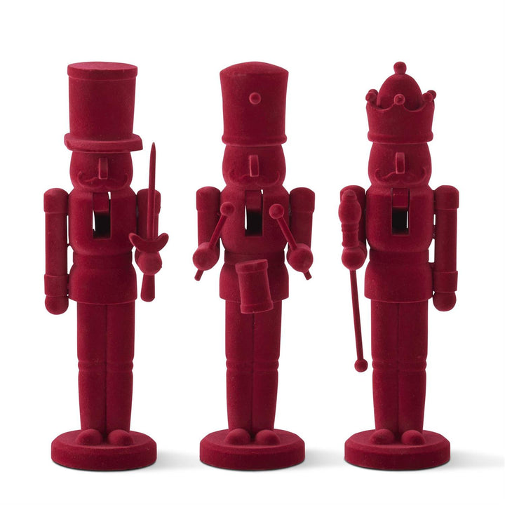 Burgundy Velvet Nutcrackers – Set of 3