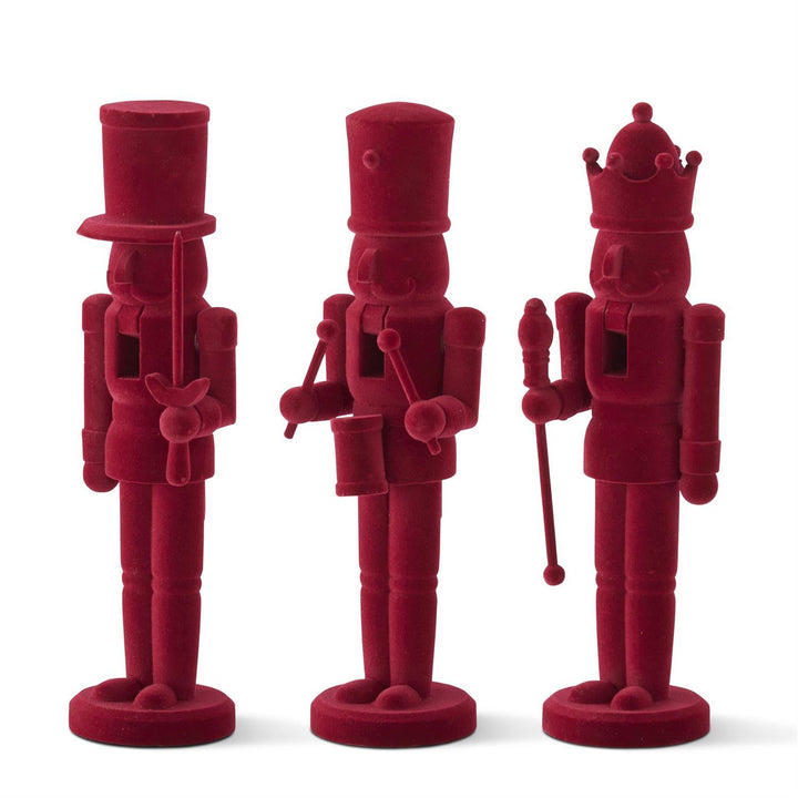 Burgundy Velvet Nutcrackers – Set of 3