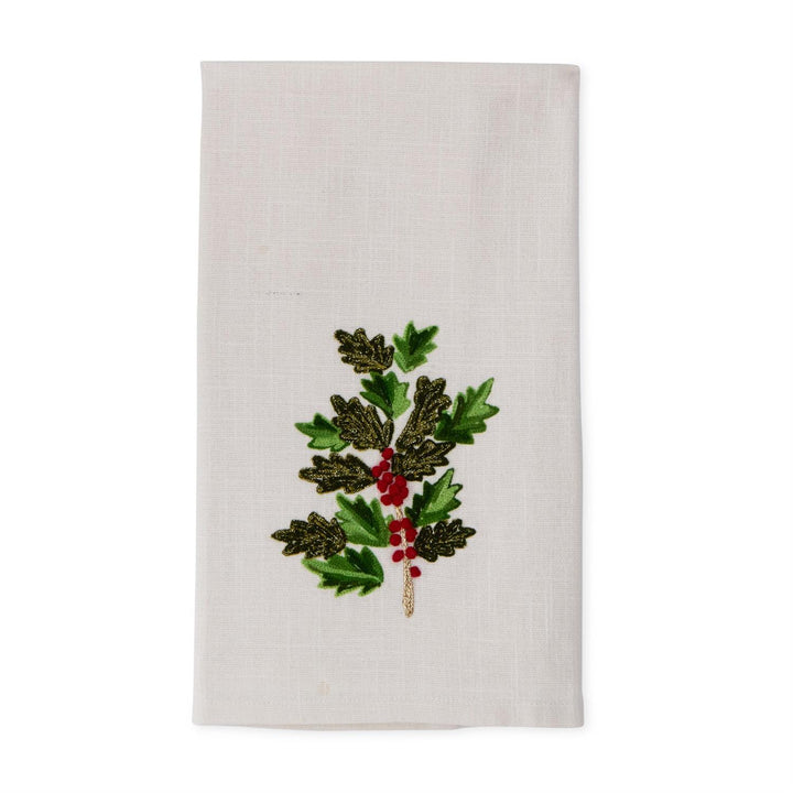 Embroidered Holiday Tea Towel