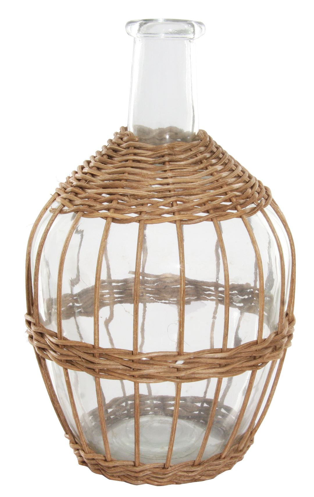 Glass and Rattan Bottle