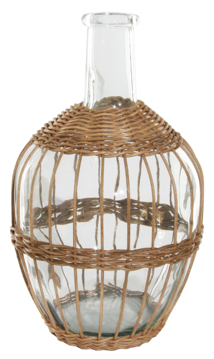 Glass and Rattan Bottle