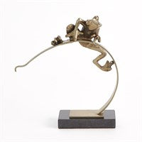 Frog on Reed Sculpture