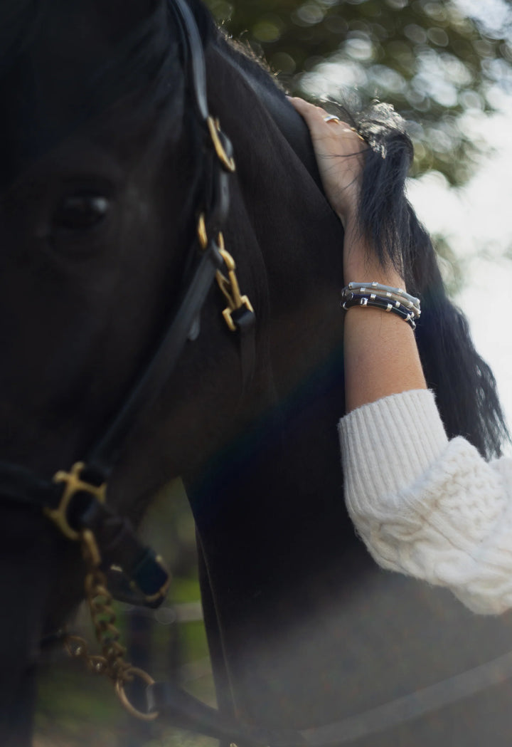 Bamboo Enamel Hinge Bangle - Silver
