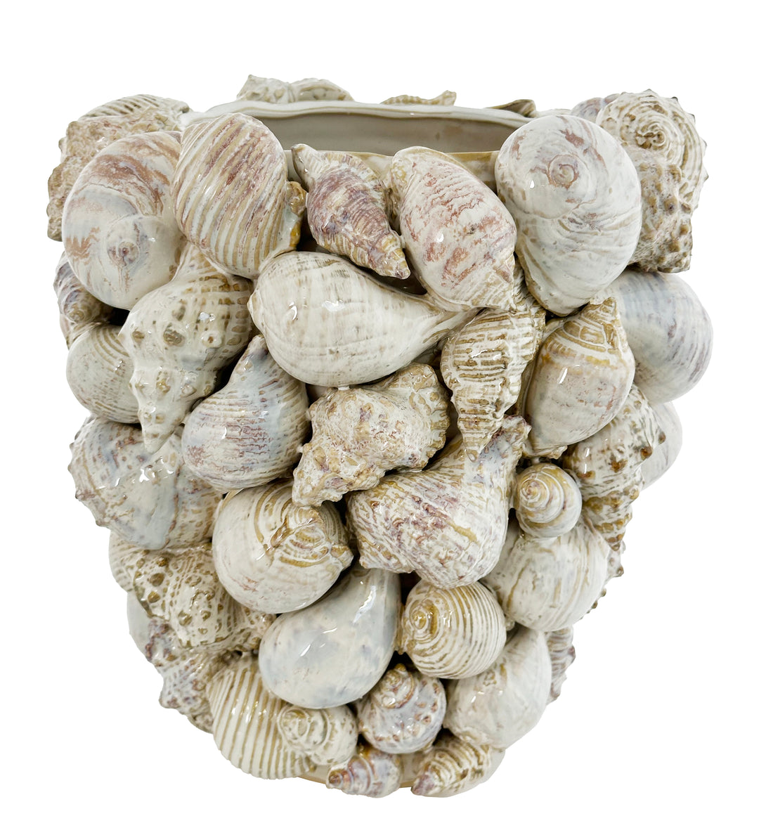 Mixed Shell Stoneware Vase