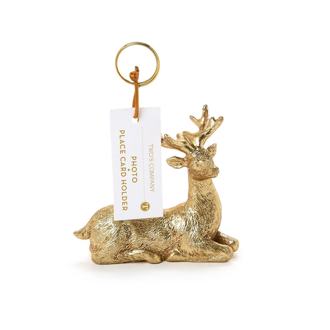 Golden Deer Place Card Holder/Photo Holder