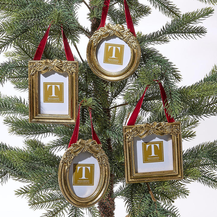 Holly Leaves Frame Ornament