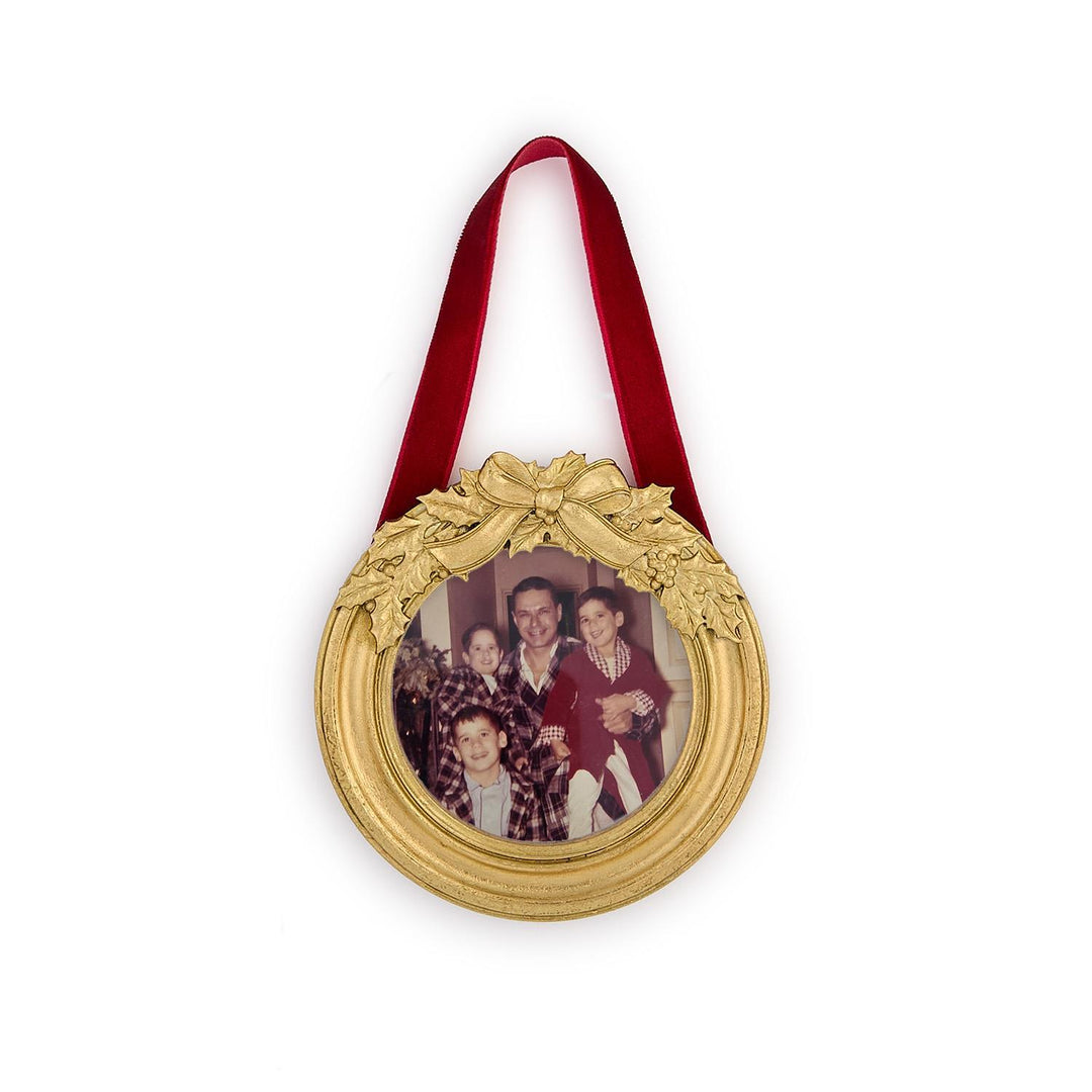 Holly Leaves Frame Ornament