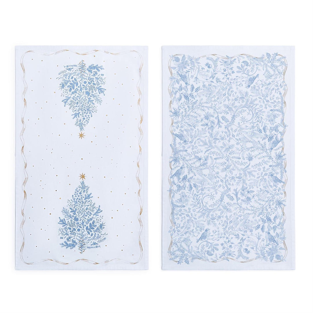 Gilded Cottage B&W Holiday Dish Towels, Set/2