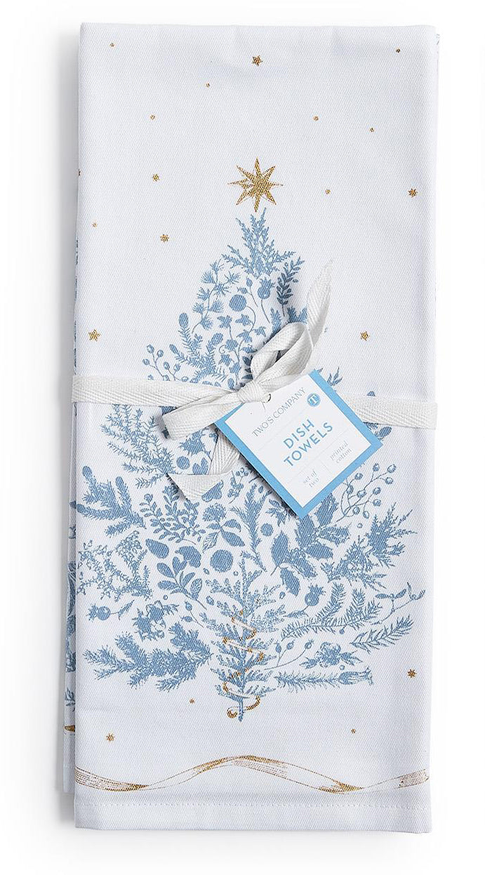 Gilded Cottage B&W Holiday Dish Towels, Set/2