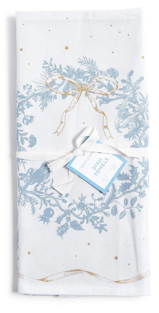 Gilded Cottage B&W Holiday Dish Towels, Set/2