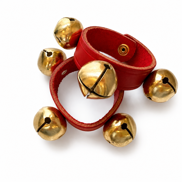 Red Leather Jingle Bell Bracelet – Made in the USA by Amish Artisans