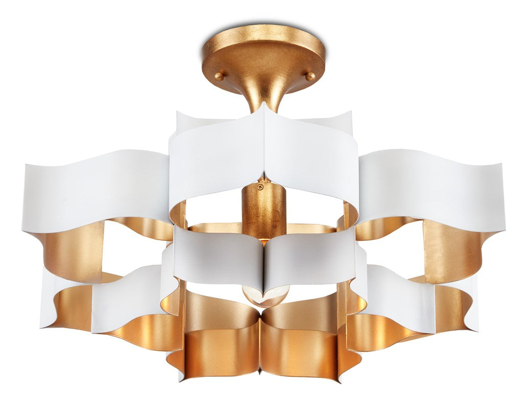 Grand Lotus Small White Chandelier