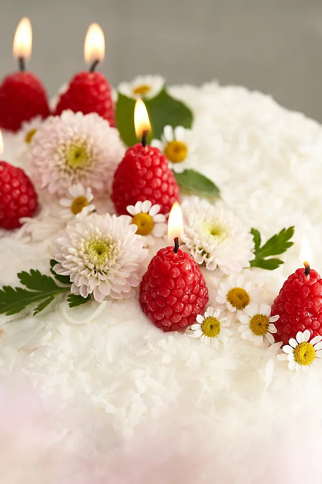 Beeswax Raspberry Birthday Candles
