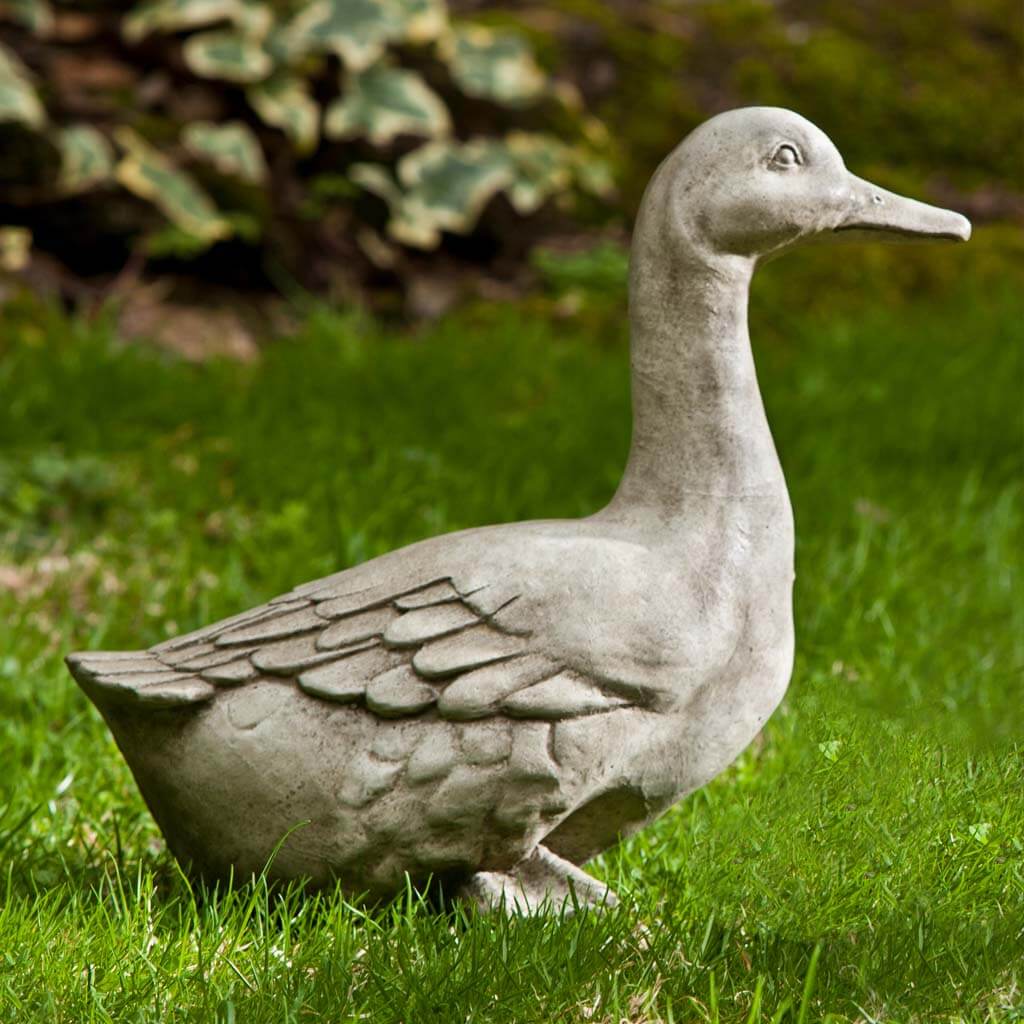 “Quackers” Cast Stone Duck Garden Sculpture