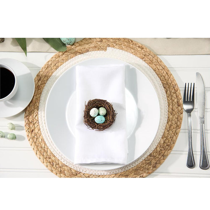 Mini Mossy Bird Nest with Speckled Eggs-Set/4