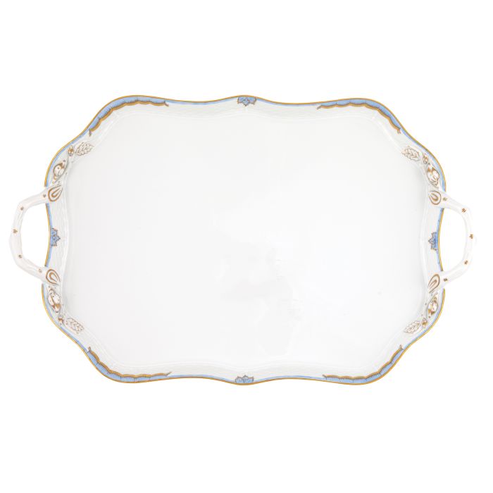 Princess Victoria Light Blue - Rectangular Tray with Branch Handles