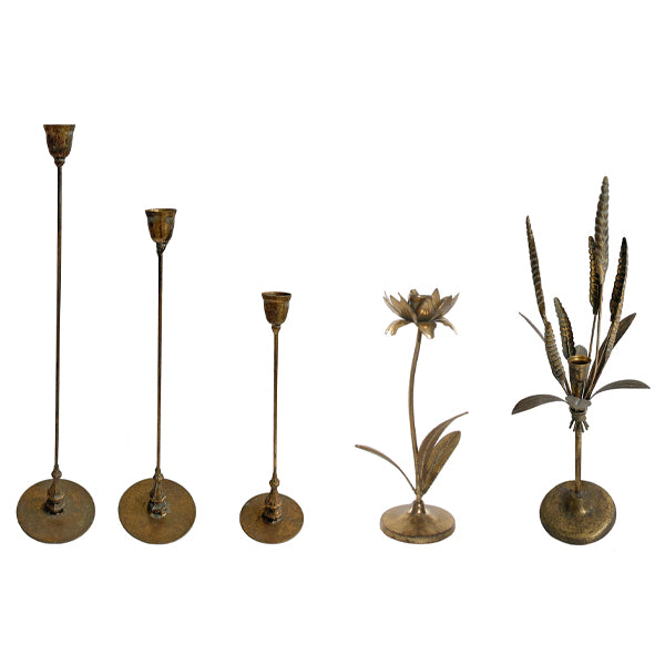 Antique Gold Iron Candlesticks
